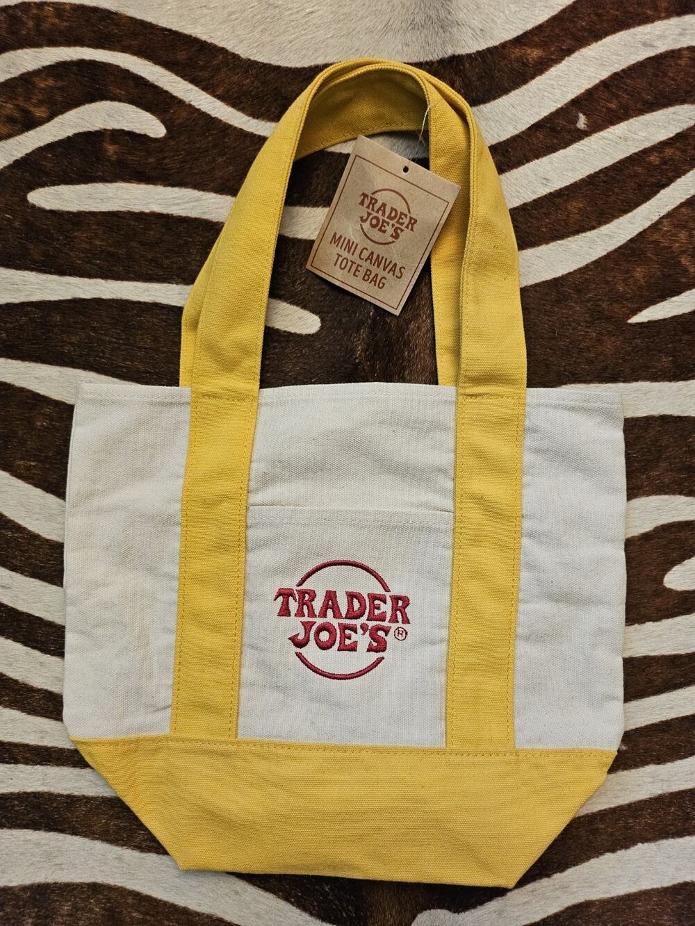 New with Tag! YELLOW - Trader Joe's Limited Edition Mini Canvas Tote Bag!